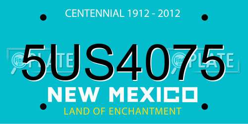 5US4075 New Mexico License Plate