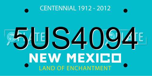 5US4094 New Mexico License Plate