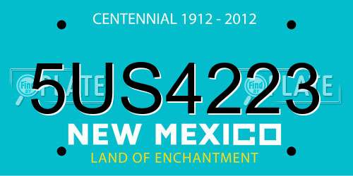 5US4223 New Mexico License Plate