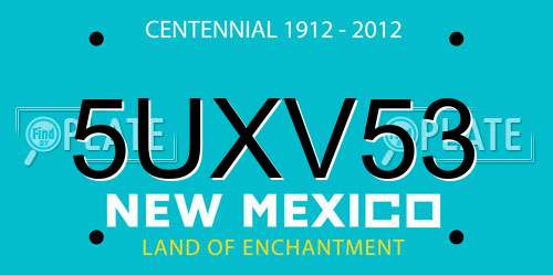 5UXV53 New Mexico License Plate
