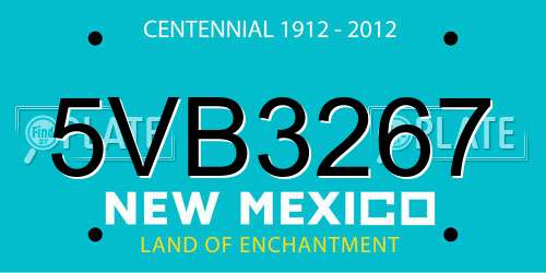 5VB3267 New Mexico License Plate