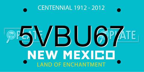 5VBU67 New Mexico License Plate