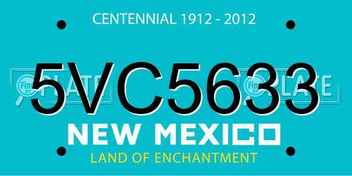 5VC5633 New Mexico License Plate