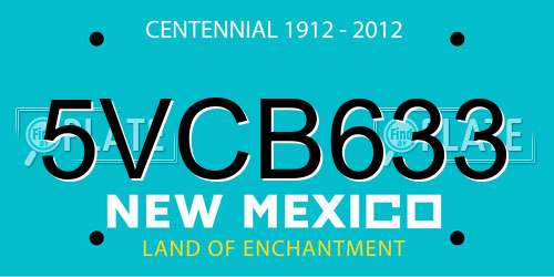 5VCB633 New Mexico License Plate