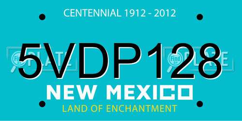 5VDP128 New Mexico License Plate