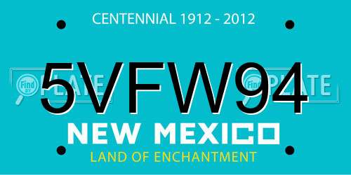 5VFW94 New Mexico License Plate