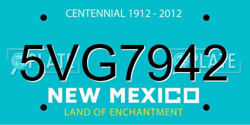 5VG7942 New Mexico License Plate