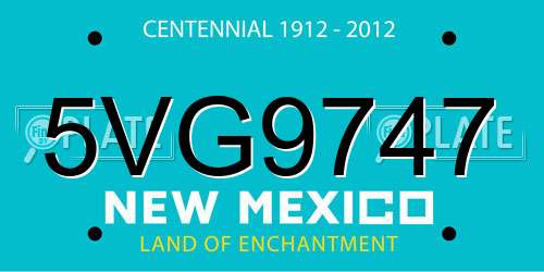 5VG9747 New Mexico License Plate