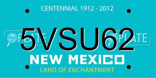 5VSU62 New Mexico License Plate