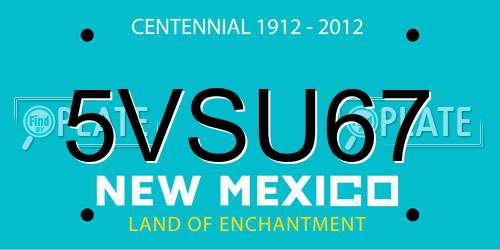 5VSU67 New Mexico License Plate