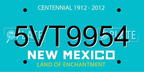 5VT9954 New Mexico License Plate