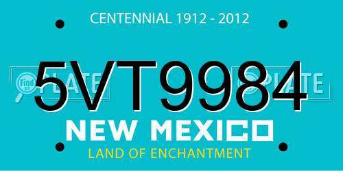 5VT9984 New Mexico License Plate