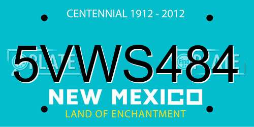 5VWS484 New Mexico License Plate
