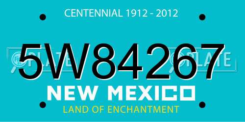 5W84267 New Mexico License Plate