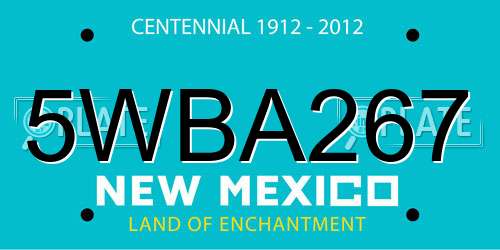 5WBA267 New Mexico License Plate