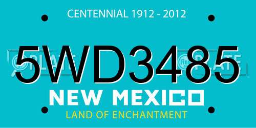 5WD3485 New Mexico License Plate