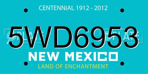 5WD6953 New Mexico License Plate