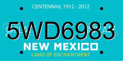 5WD6983 New Mexico License Plate