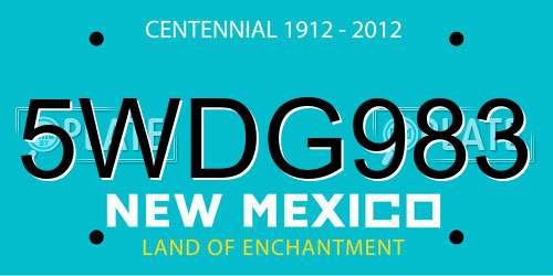 5WDG983 New Mexico License Plate