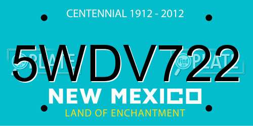 5WDV722 New Mexico License Plate
