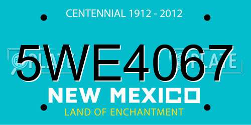 5WE4067 New Mexico License Plate