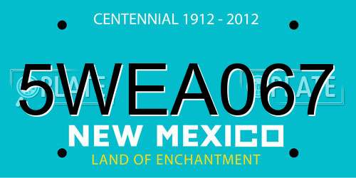 5WEA067 New Mexico License Plate