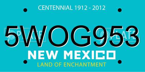 5WOG953 New Mexico License Plate