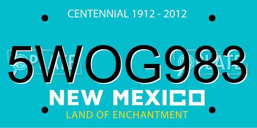 5WOG983 New Mexico License Plate
