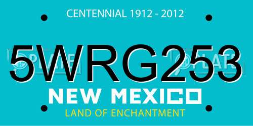 5WRG253 New Mexico License Plate