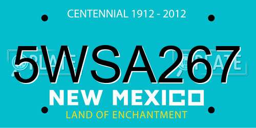 5WSA267 New Mexico License Plate