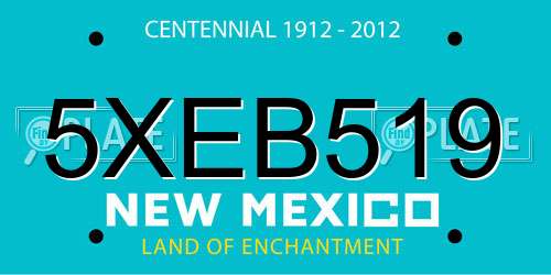 5XEB519 New Mexico License Plate