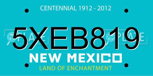 5XEB819 New Mexico License Plate