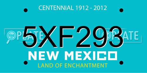 5XF293 New Mexico License Plate