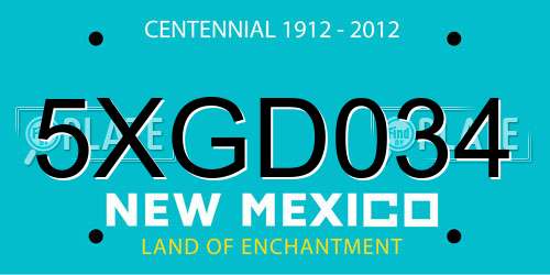 5XGD034 New Mexico License Plate