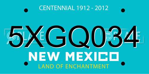 5XGQ034 New Mexico License Plate
