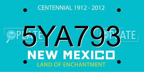 5YA793 New Mexico License Plate