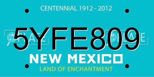 5YFE809 New Mexico License Plate