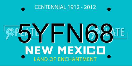 5YFN68 New Mexico License Plate