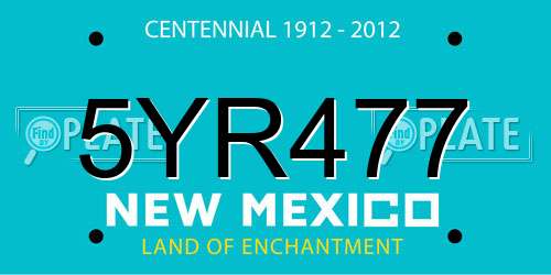 5YR477 New Mexico License Plate