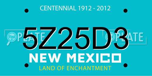 5Z25D3 New Mexico License Plate