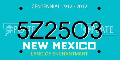 5Z25O3 New Mexico License Plate