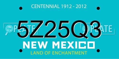5Z25Q3 New Mexico License Plate
