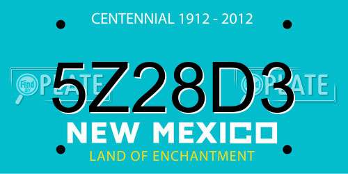 5Z28D3 New Mexico License Plate