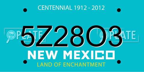 5Z28O3 New Mexico License Plate