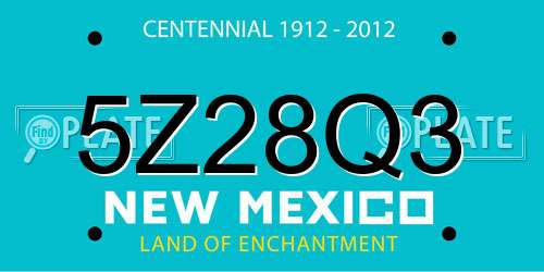 5Z28Q3 New Mexico License Plate
