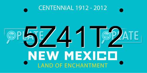 5Z41T2 New Mexico License Plate