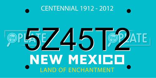 5Z45T2 New Mexico License Plate