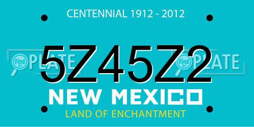 5Z45Z2 New Mexico License Plate