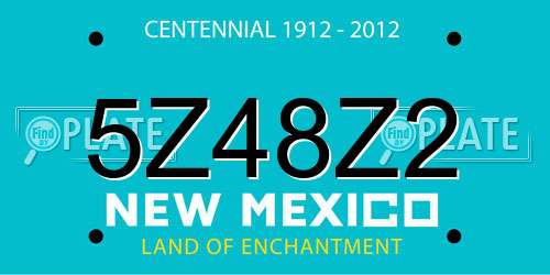 5Z48Z2 New Mexico License Plate