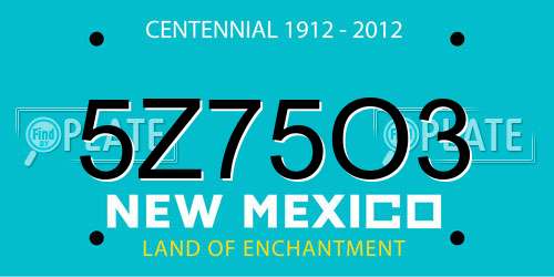 5Z75O3 New Mexico License Plate